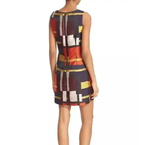 ALICE + OLIVIA Clyde Print Sleeveless A-Line Shift Dress Geometric Womens Size 8 - Picture 11 of 16